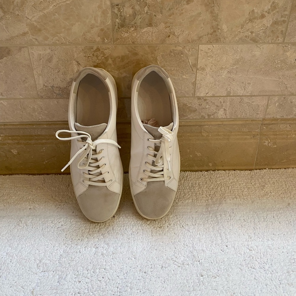 Vince White and Gray Leather Sneakers.  Size 9-9.5.